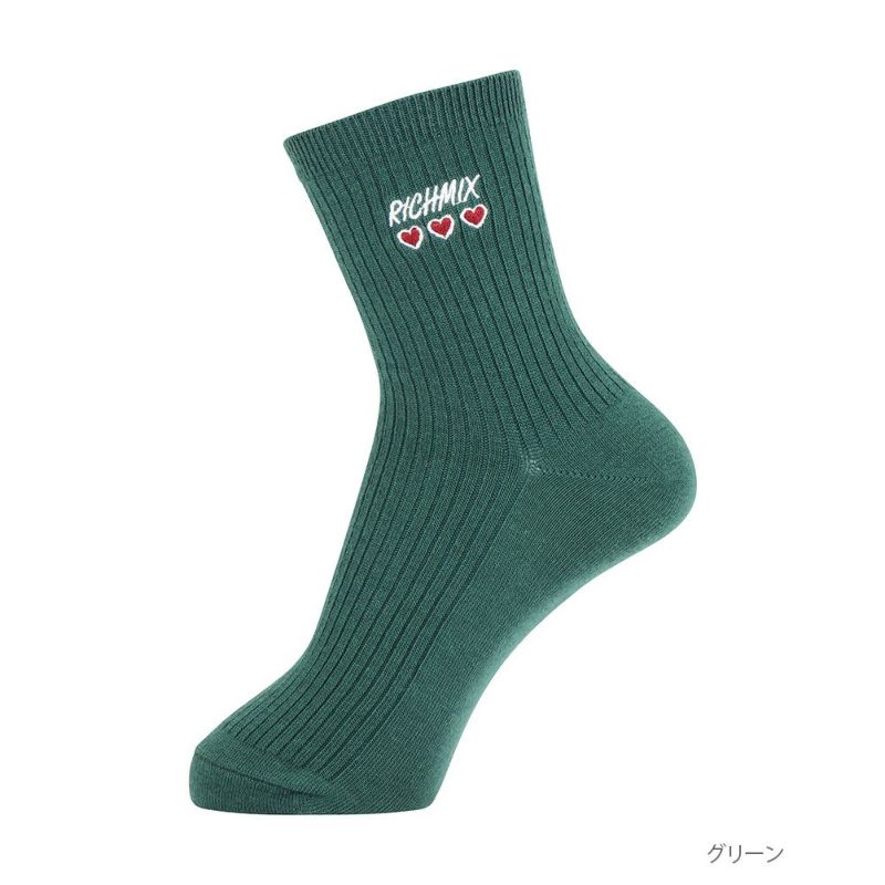 RICH MIX  クルーソックス ハートロゴ刺繍 キッズ商品画像-3