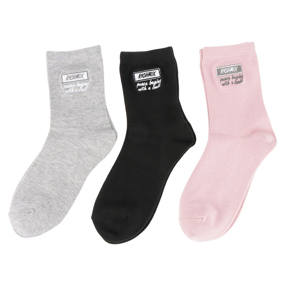 RICH MIX クルーソックス ロゴ刺繍 キッズ
