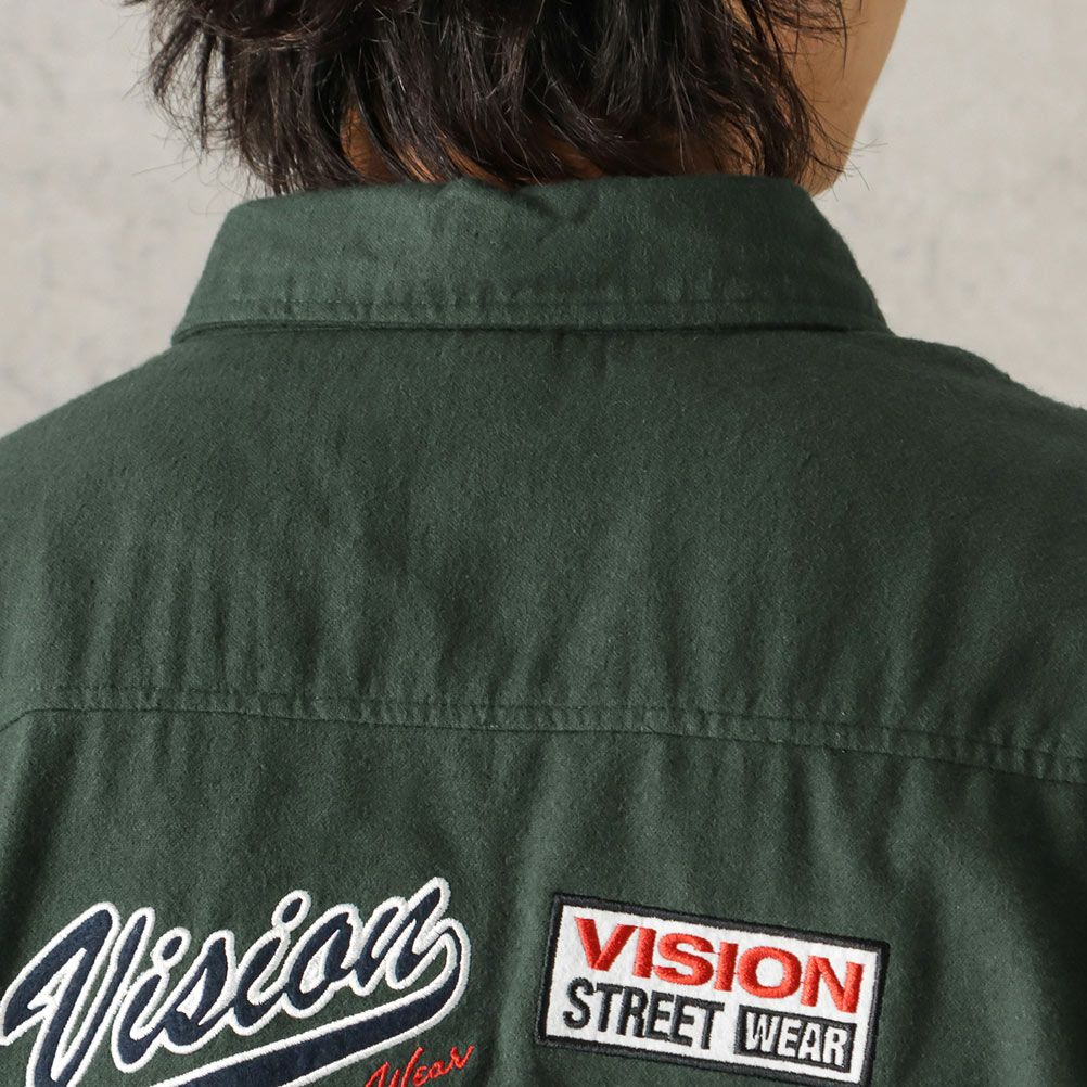VISION STREET WEAR ワッペンオーバーネルシャツ メンズ
