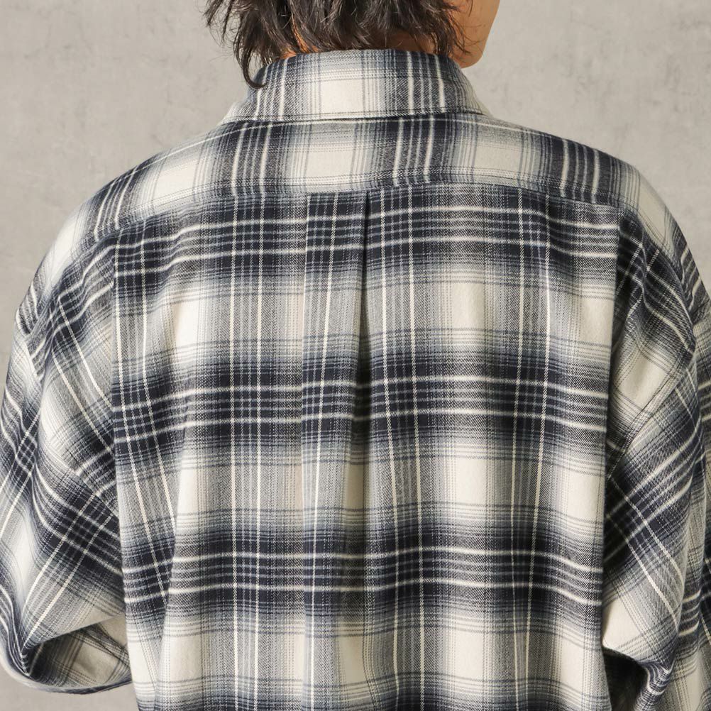 POWER TO THE PEOPLE オンブレーチェックシャツ メンズ