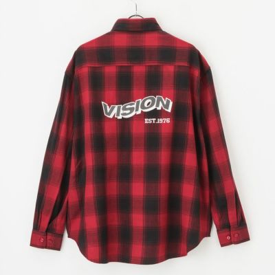 VISION STREET WEAR 長袖ベースボールネルシャツ メンズ