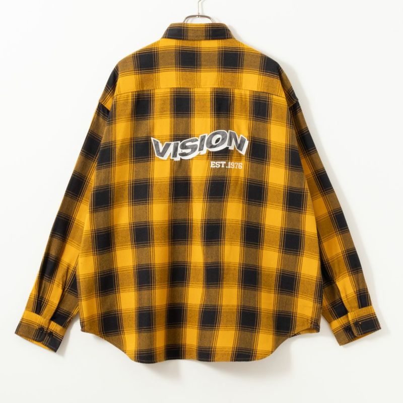 VISION STREET WEAR ネルチェック刺繍シャツ メンズ VISION STREET WEAR ネルチェック刺繍シャツ メンズ