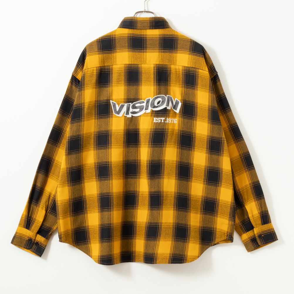 VISION STREET WEAR ネルチェック刺繍シャツ メンズ