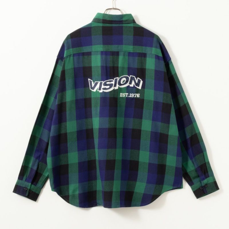 VISION STREET WEAR ネルチェック刺繍シャツ メンズ