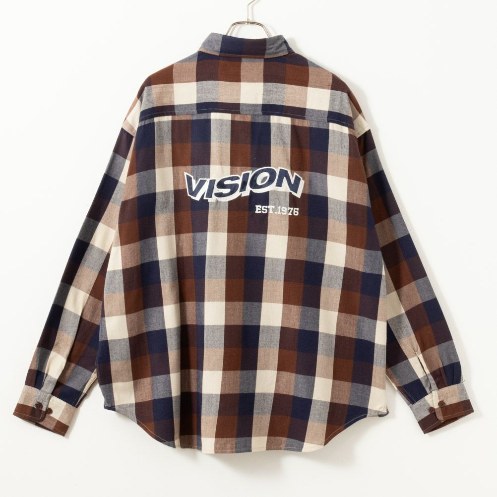 VISION STREET WEAR ネルチェック刺繍シャツ メンズ