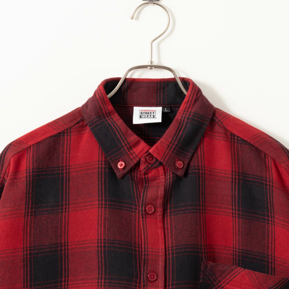 VISION STREET WEAR ネルチェック刺繍シャツ メンズ
