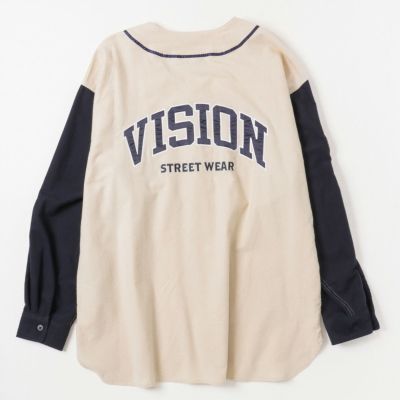 VISION STREET WEAR 長袖ベースボールネルシャツ メンズ