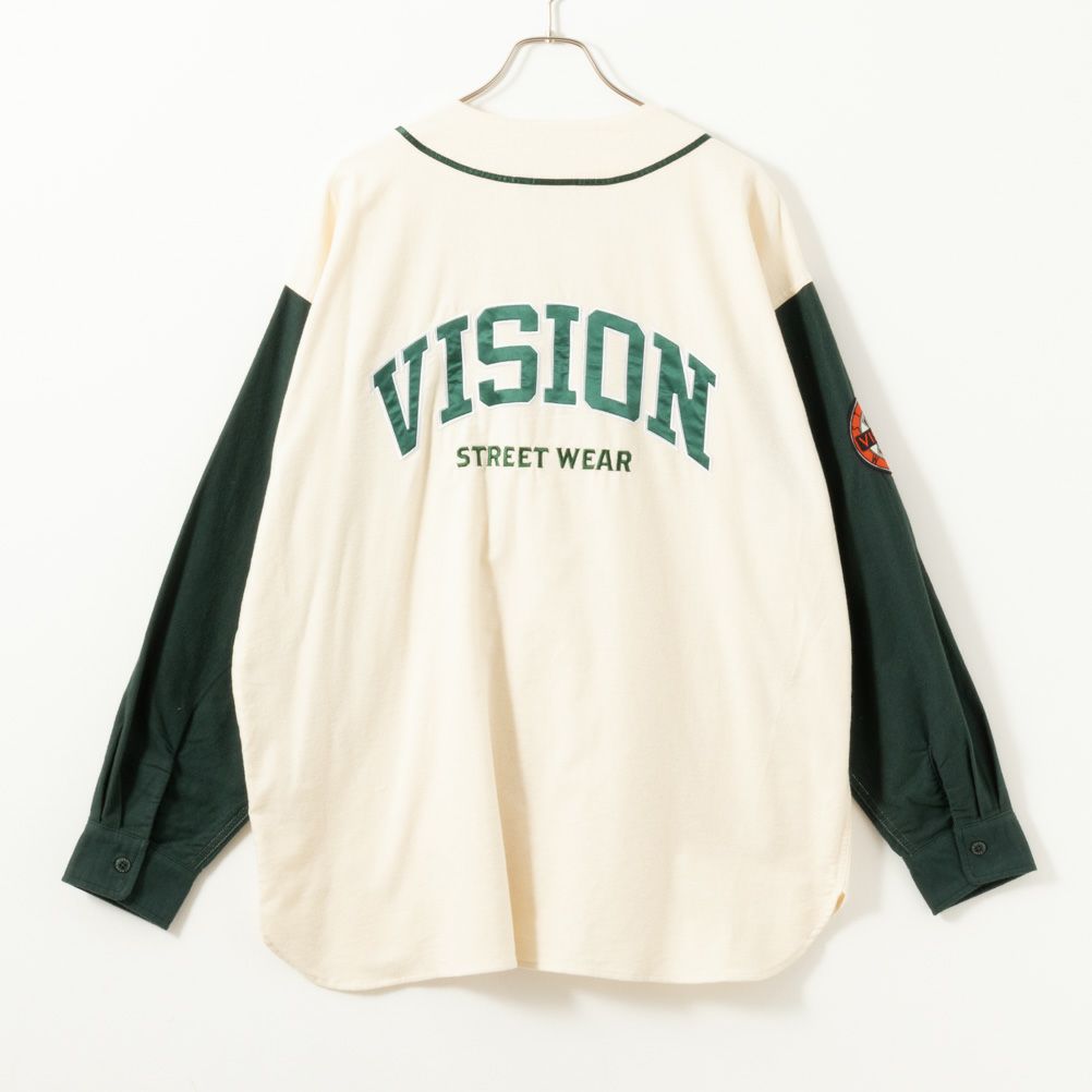 VISION STREET WEAR 長袖ベースボールネルシャツ メンズ