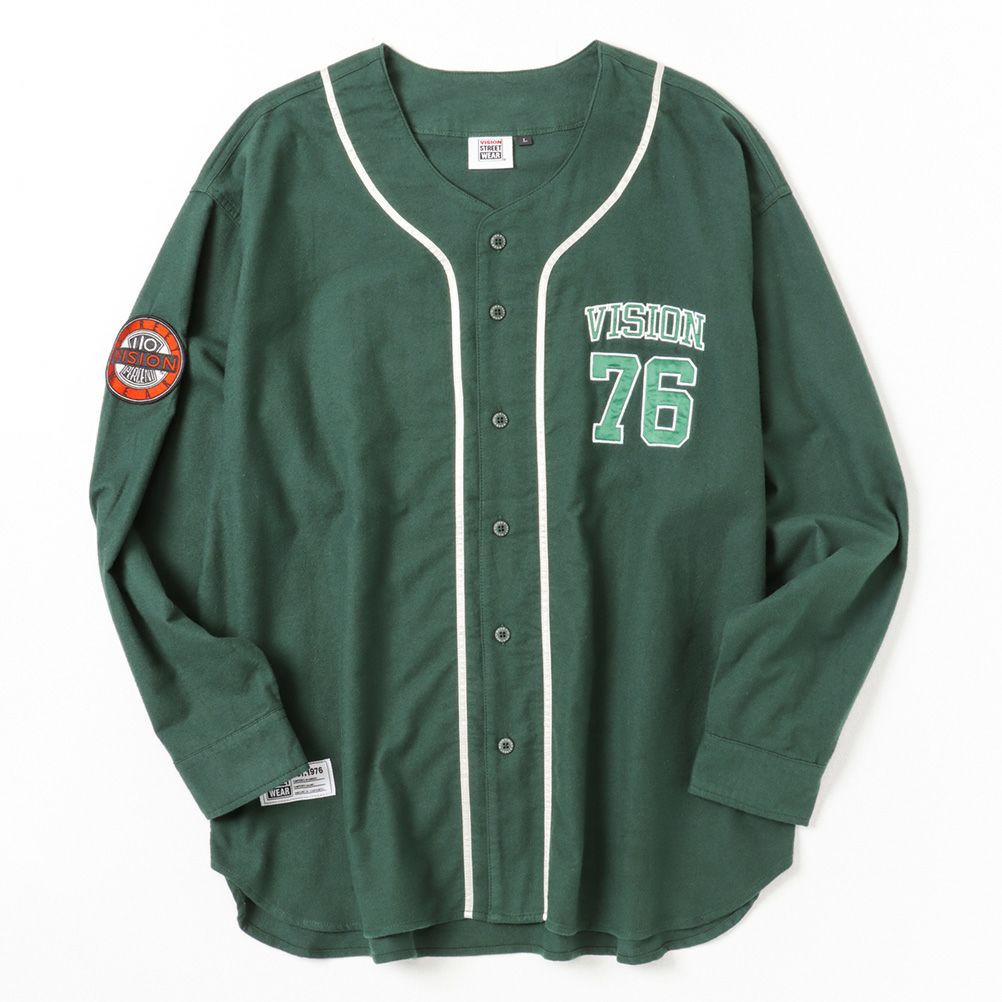 VISION STREET WEAR 長袖ベースボールネルシャツ メンズ