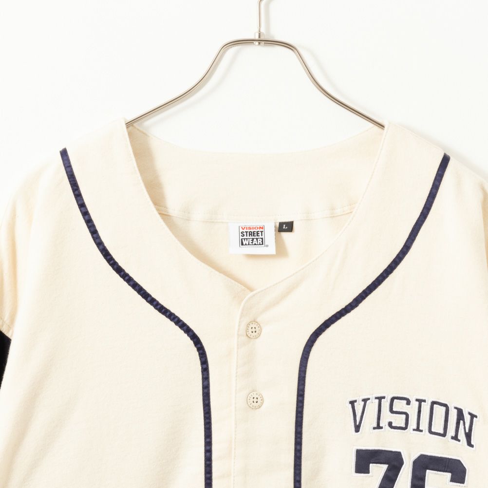 VISION STREET WEAR 長袖ベースボールネルシャツ メンズ