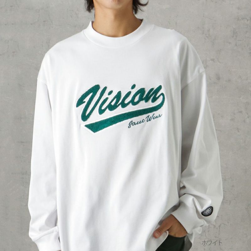 VISION STREET WEAR サガラモックネックロングスリーブTシャツ メンズ