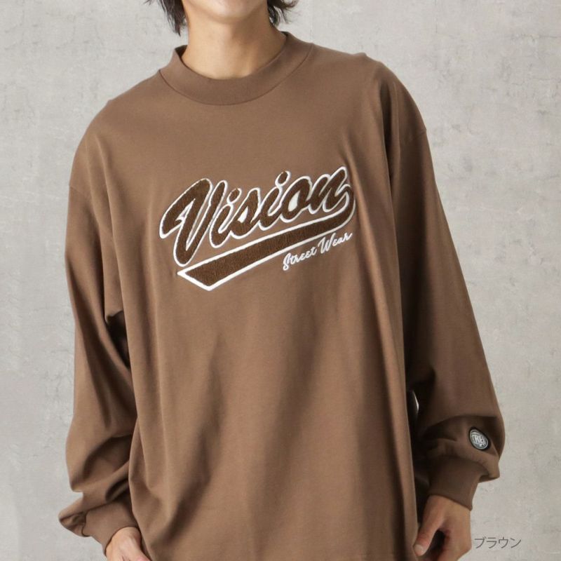 VISION STREET WEAR サガラモックネックロングスリーブTシャツ メンズ