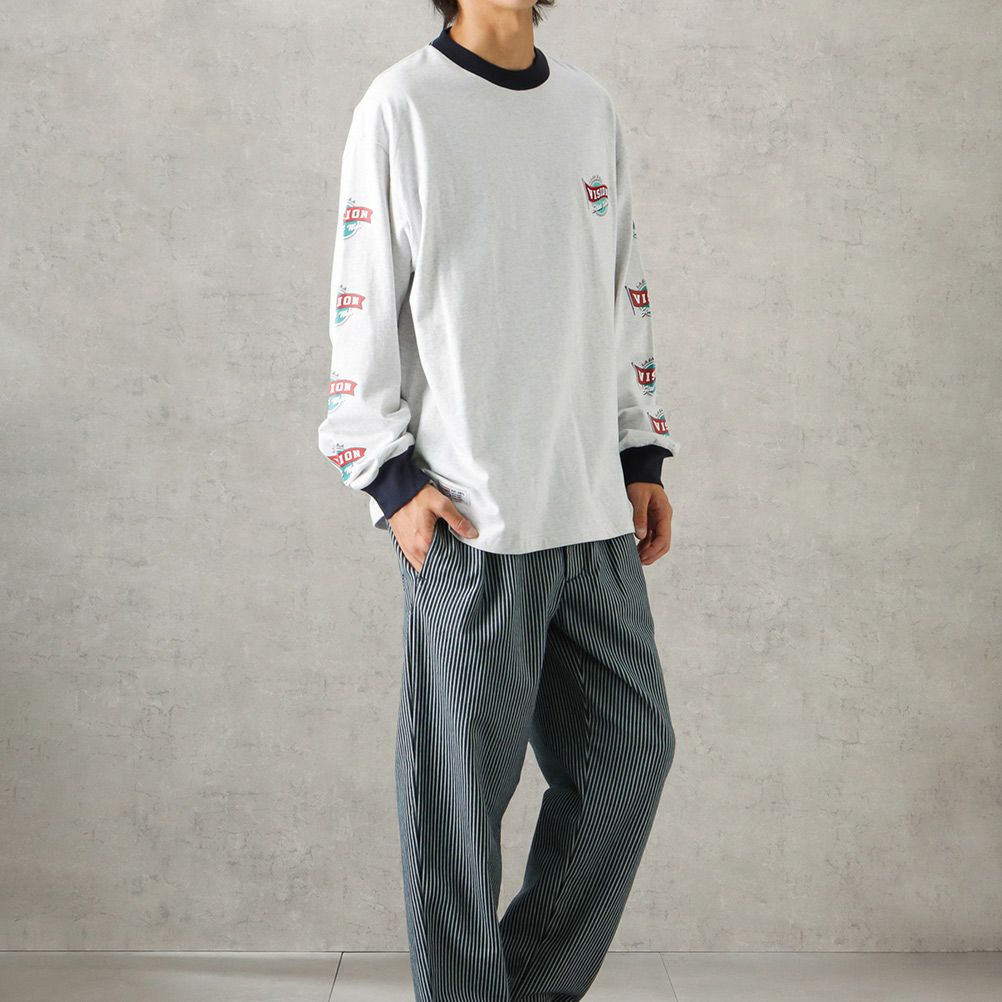 VISION STREET WEAR 袖プリントロングスリーブTシャツ メンズ