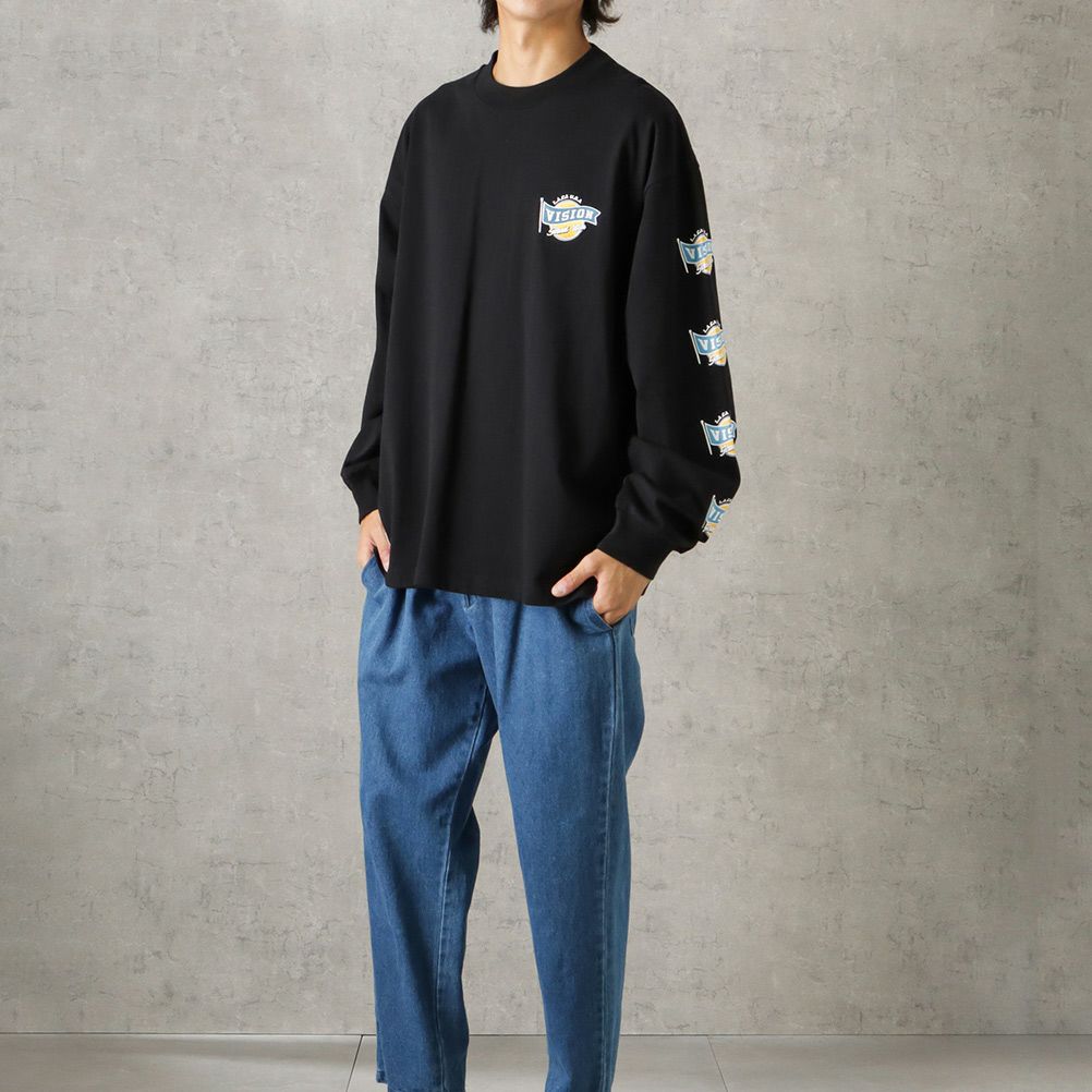 VISION STREET WEAR 袖プリントロングスリーブTシャツ メンズ