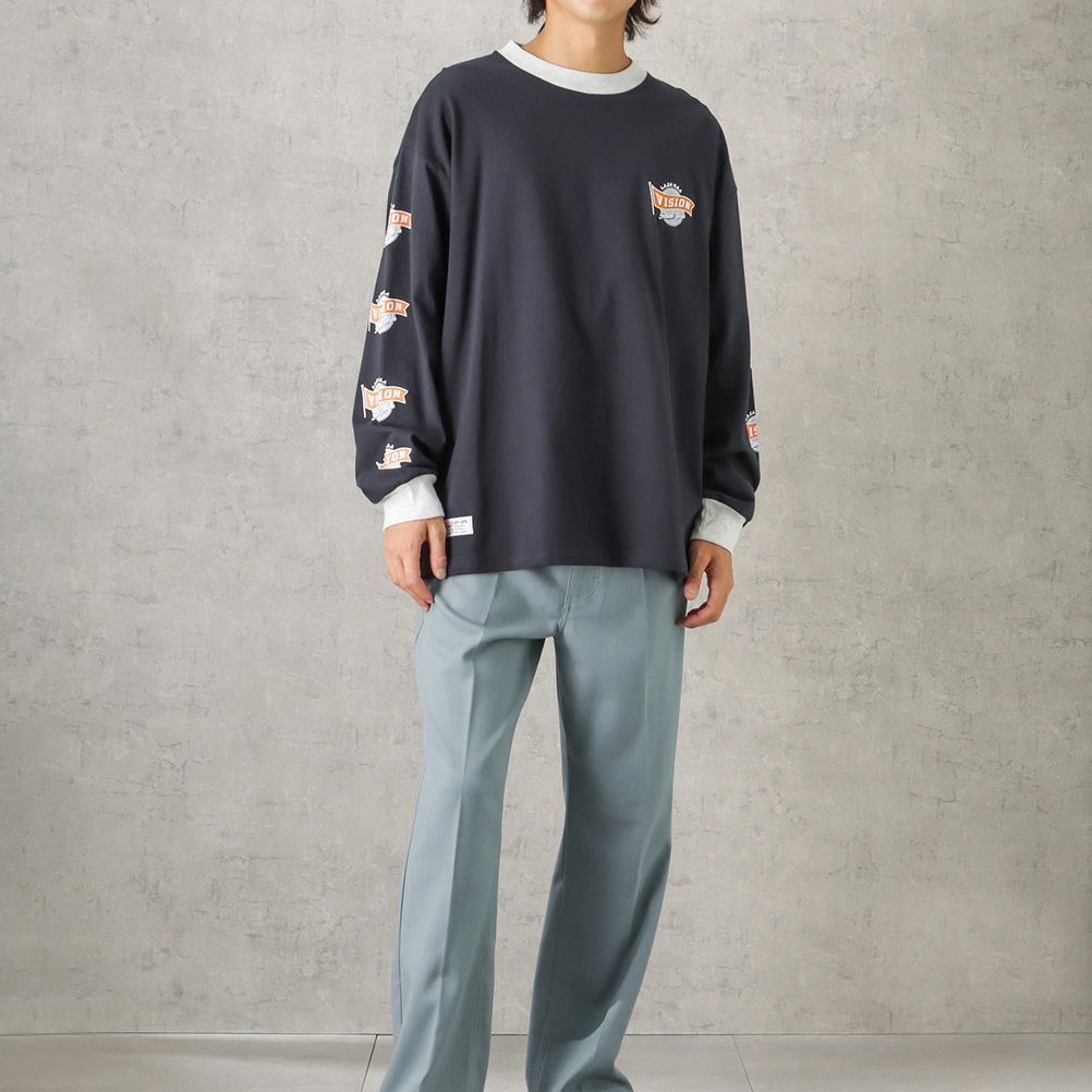 VISION STREET WEAR 袖プリントロングスリーブTシャツ メンズ