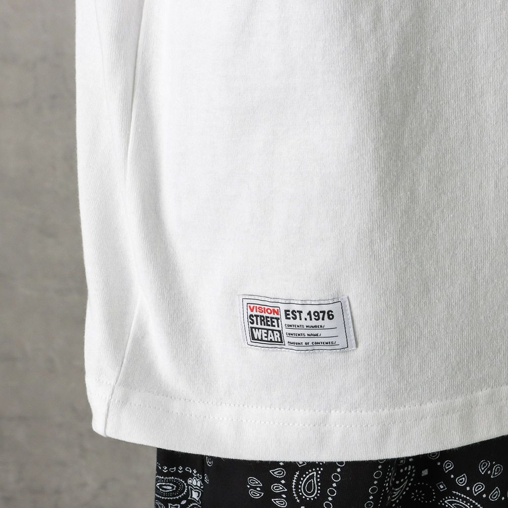 VISION STREET WEAR 袖プリントロングスリーブTシャツ メンズ