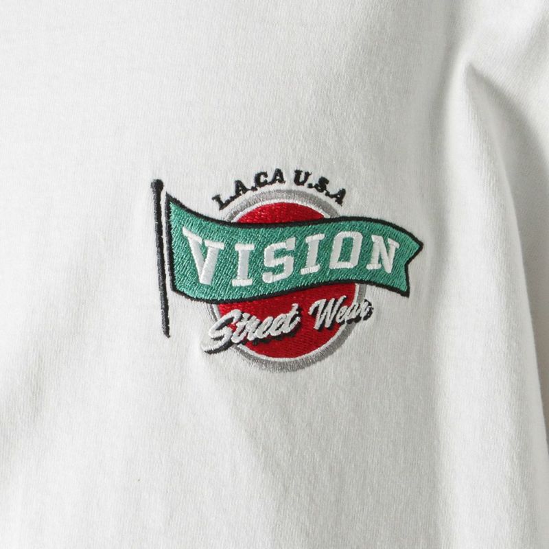 VISION STREET WEAR 袖プリントロングスリーブTシャツ メンズ