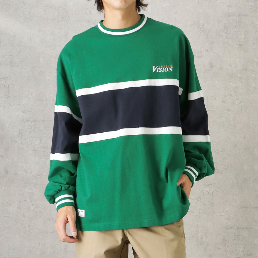 [期間限定価格]VISION STREET WEAR リブライン切替ロングスリーブTシャツ メンズ商品サムネイル-2