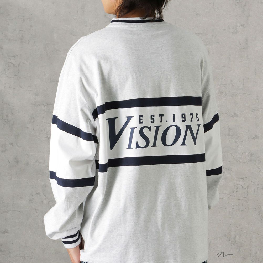 [期間限定価格]VISION STREET WEAR リブライン切替ロングスリーブTシャツ メンズ商品サムネイル-3