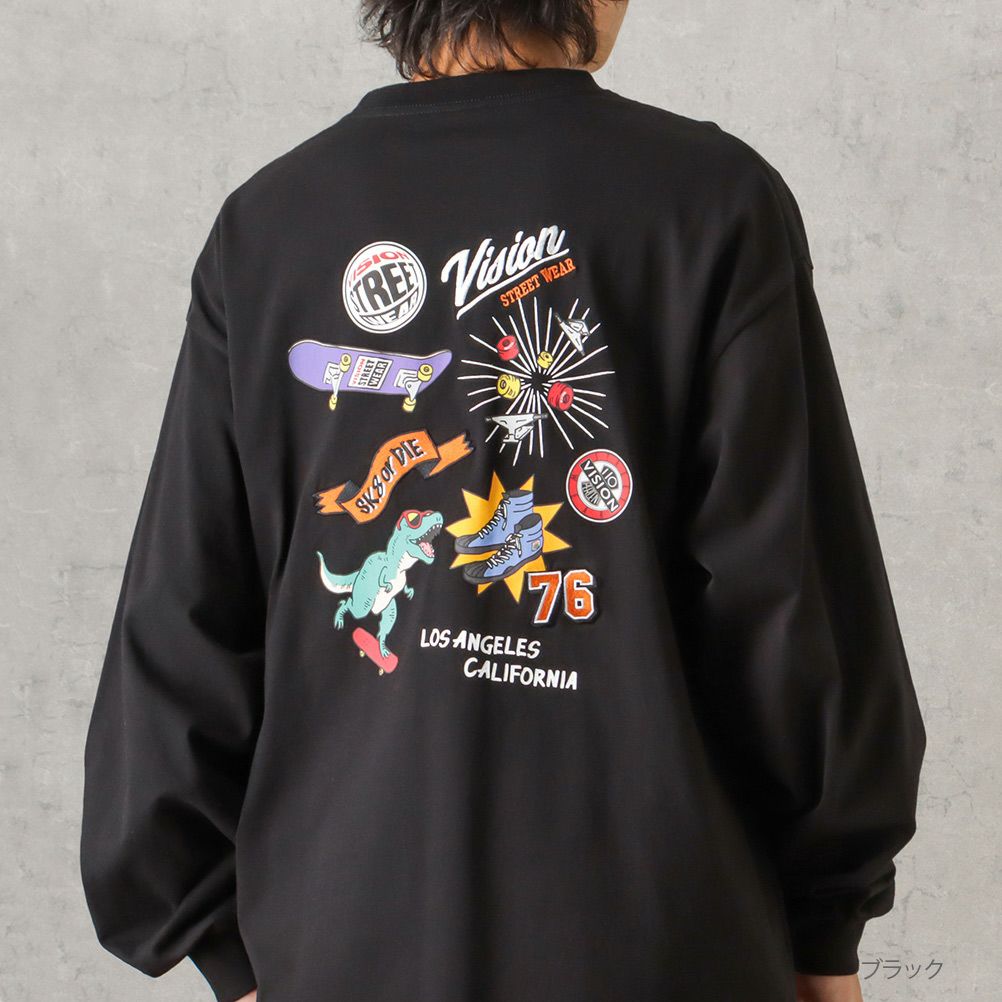 VISION STREET WEAR マルチイラストロングスリーブTシャツ メンズ商品サムネイル-3