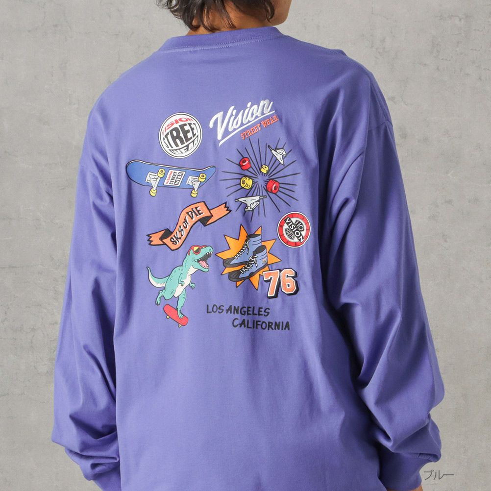 VISION STREET WEAR マルチイラストロングスリーブTシャツ メンズ