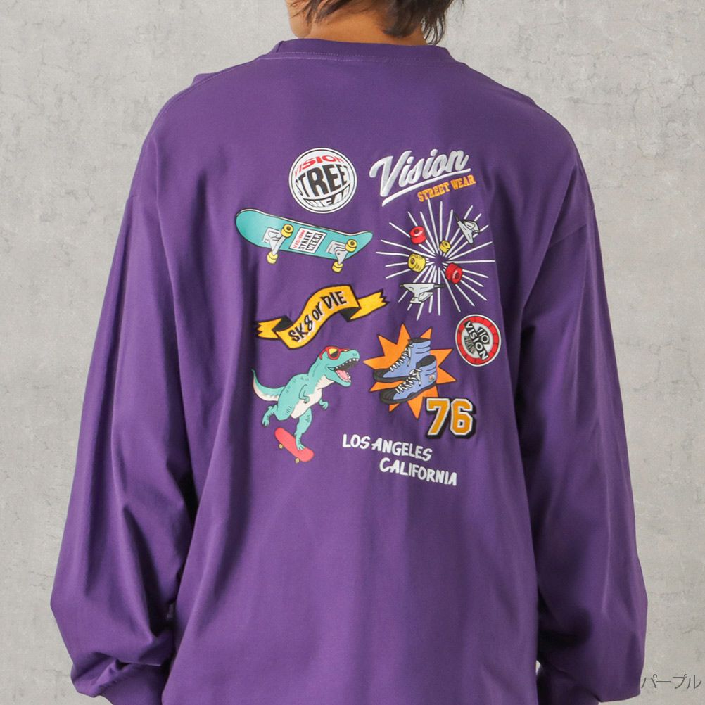 VISION STREET WEAR マルチイラストロングスリーブTシャツ メンズ商品サムネイル-7