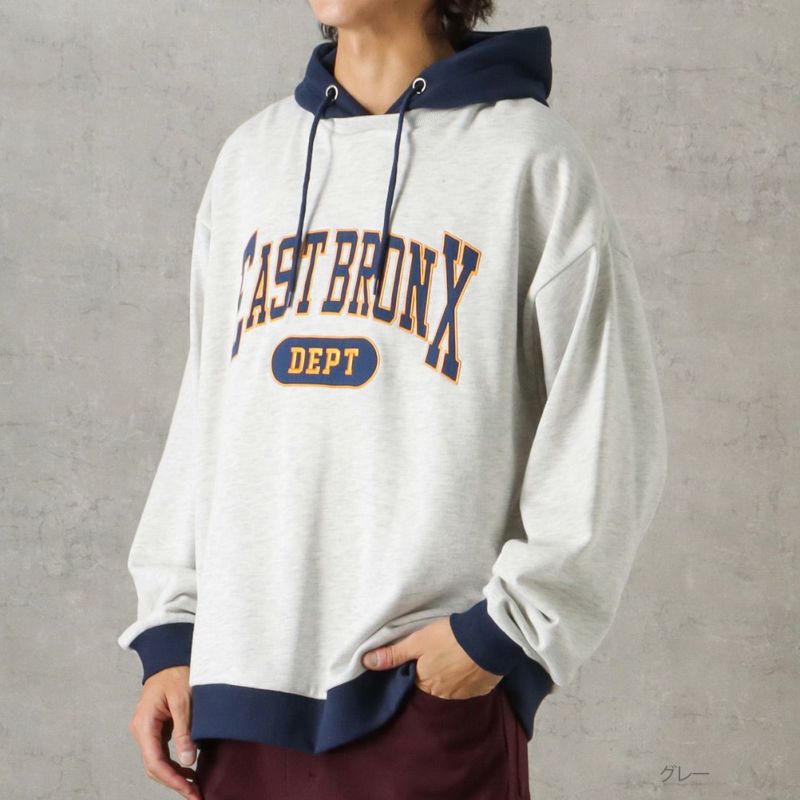 [期間限定価格]NAVY カレッジロゴフェイクレイヤードパーカー メンズ商品画像-2