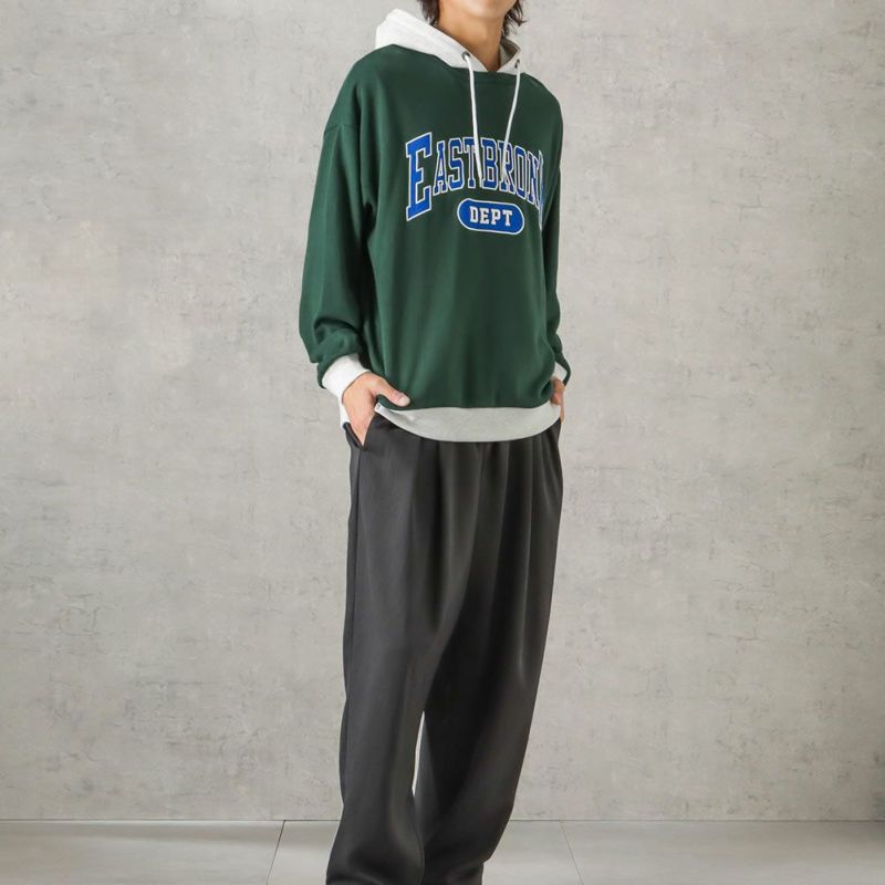 NAVY カレッジロゴフェイクレイヤードパーカー メンズ商品画像-5