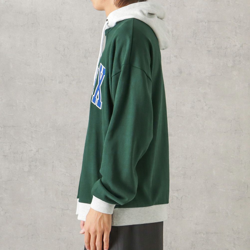 NAVY カレッジロゴフェイクレイヤードパーカー メンズ商品サムネイル-6