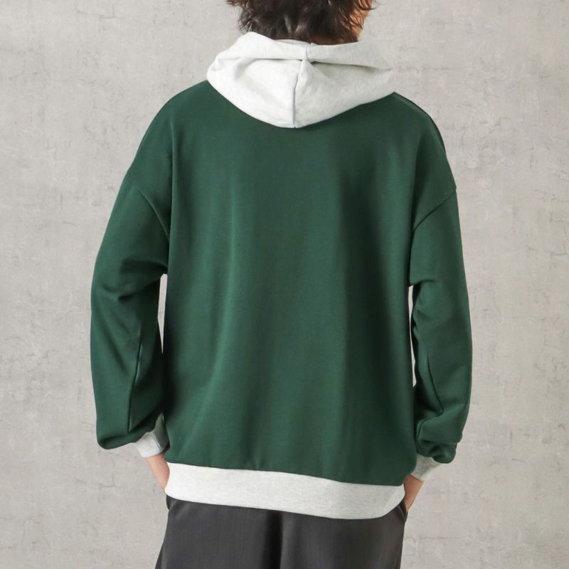 [期間限定価格]NAVY カレッジロゴフェイクレイヤードパーカー メンズ商品画像-7