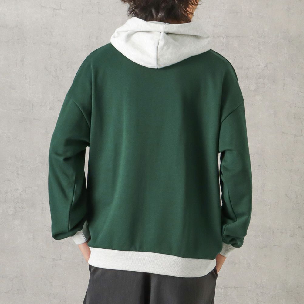 NAVY カレッジロゴフェイクレイヤードパーカー メンズ