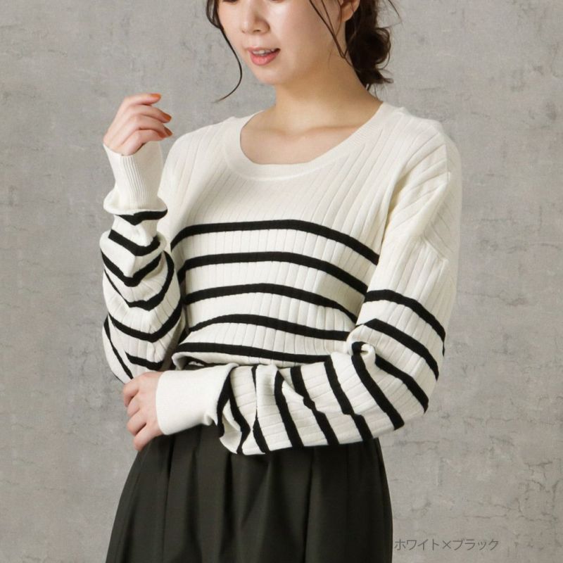 NAVY ムースタッチクルーネックプルオーバー レディース商品画像-2