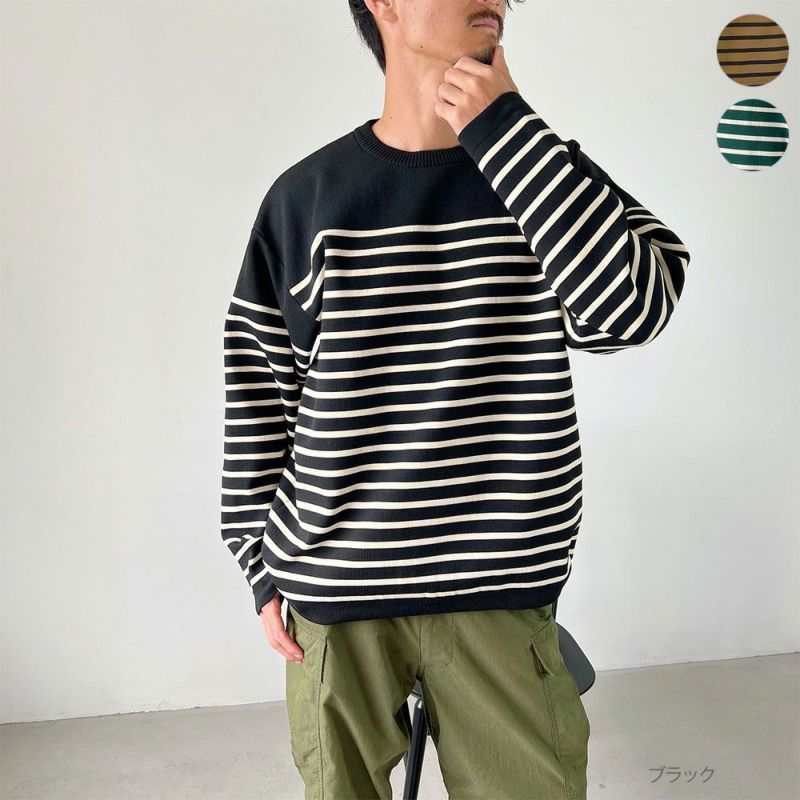 GOOD CREW パネルボーダーセーター メンズ商品画像-1