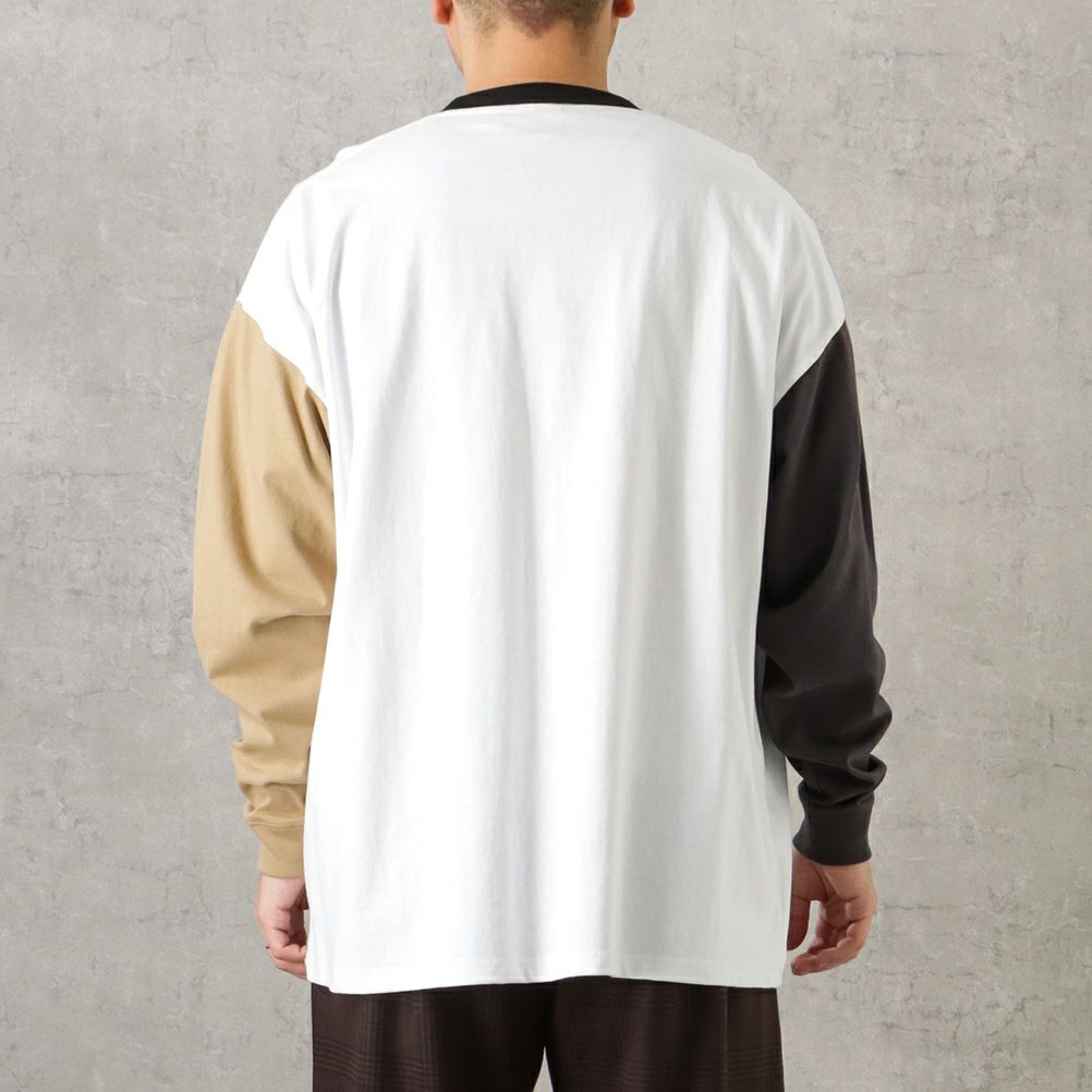 【オンラインストア限定】Goodwear 袖配色スーパービッグシルエット ポケット付きロングスリーブTシャツ メンズ商品サムネイル-5