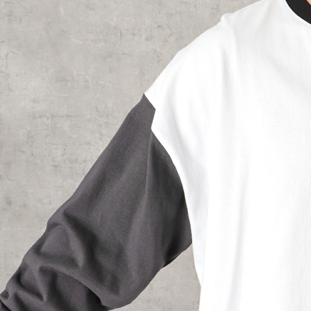 [期間限定価格]【オンラインストア限定】Goodwear 袖配色スーパービッグシルエット ポケット付きロングスリーブTシャツ メンズ商品サムネイル-8