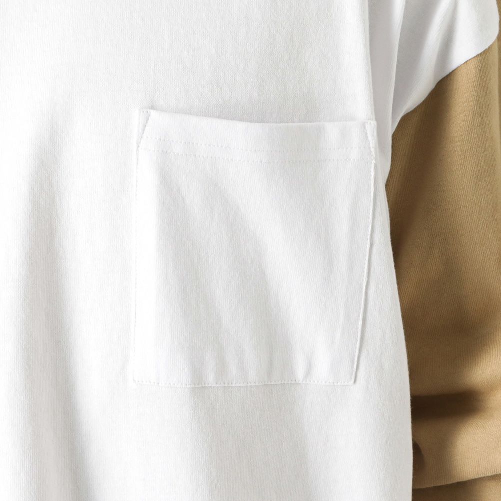 [期間限定価格]【オンラインストア限定】Goodwear 袖配色スーパービッグシルエット ポケット付きロングスリーブTシャツ メンズ商品サムネイル-11