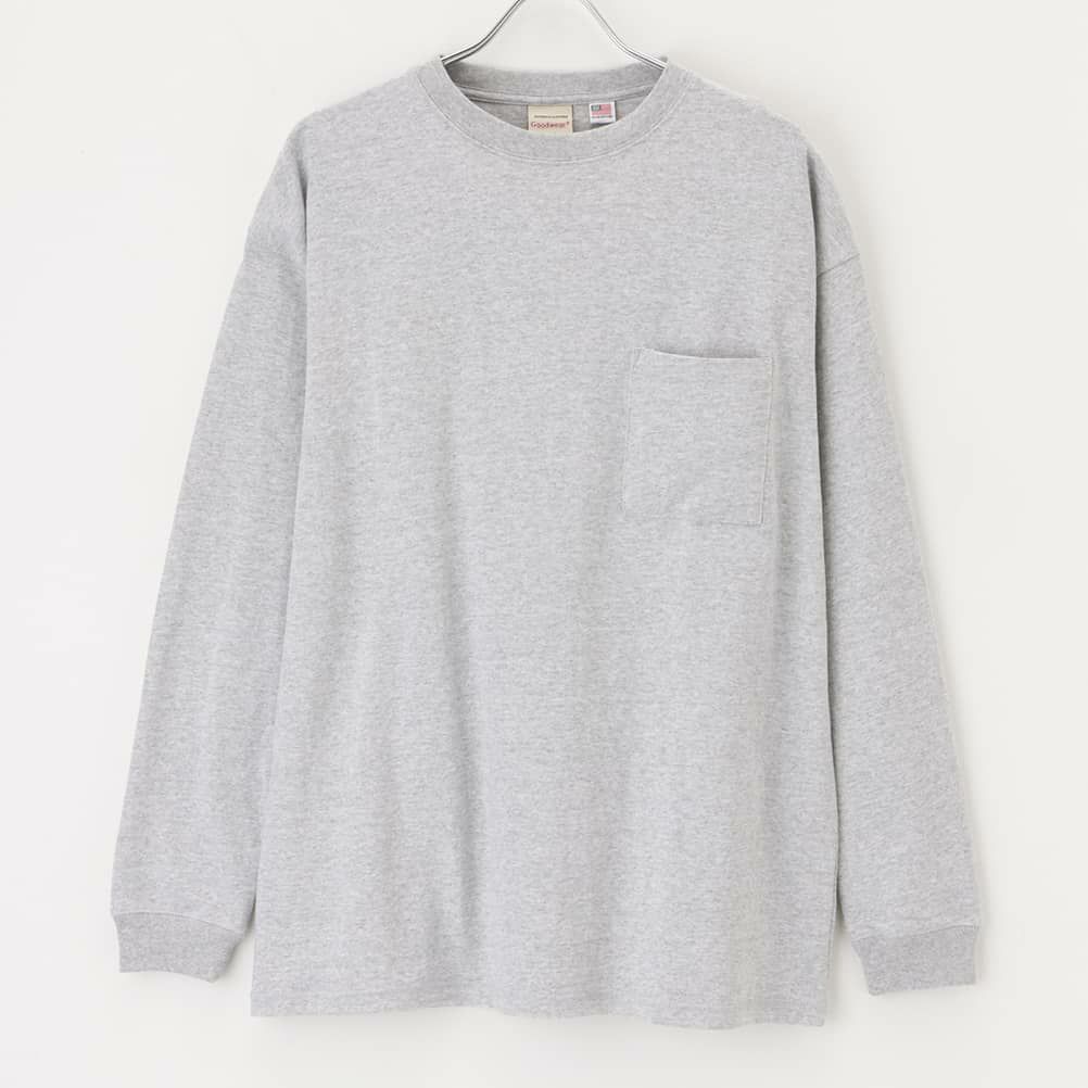 Goodwear ポケットリブ付き ビッグロングスリーブTシャツ メンズ