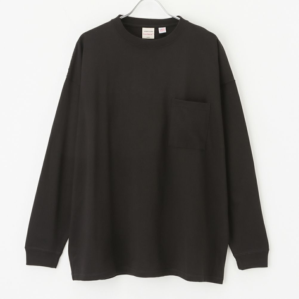 [期間限定価格]【オンラインストア限定】Goodwear 袖リブスーパービッグシルエット 胸ポケット付きロングスリーブTシャツ メンズ商品サムネイル-1