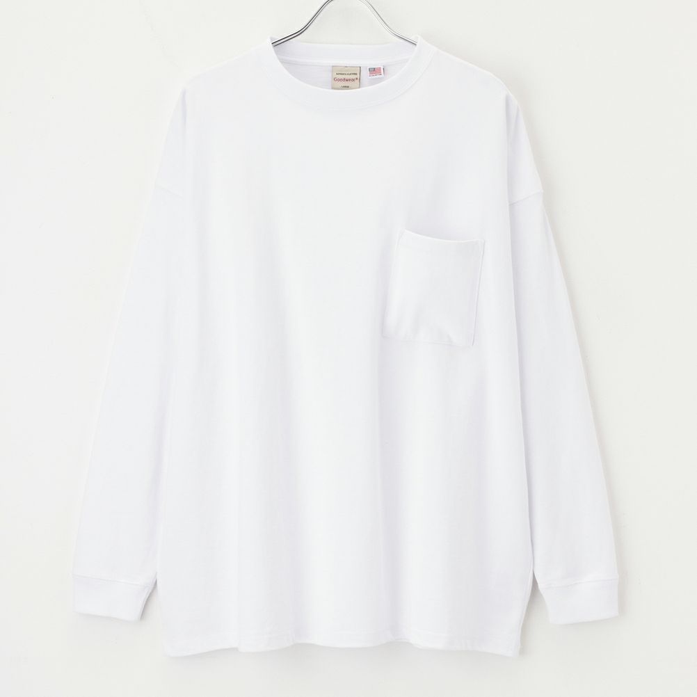 [期間限定価格]【オンラインストア限定】Goodwear 袖リブスーパービッグシルエット 胸ポケット付きロングスリーブTシャツ メンズ商品サムネイル-2