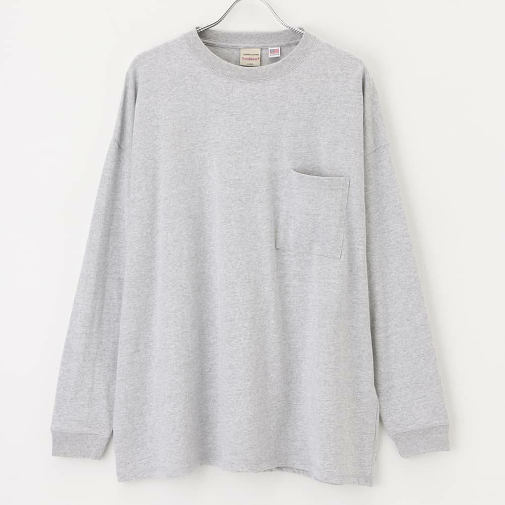 Goodwear 袖リブスーパービッグシルエット 胸ポケット付きロングスリーブTシャツ メンズ