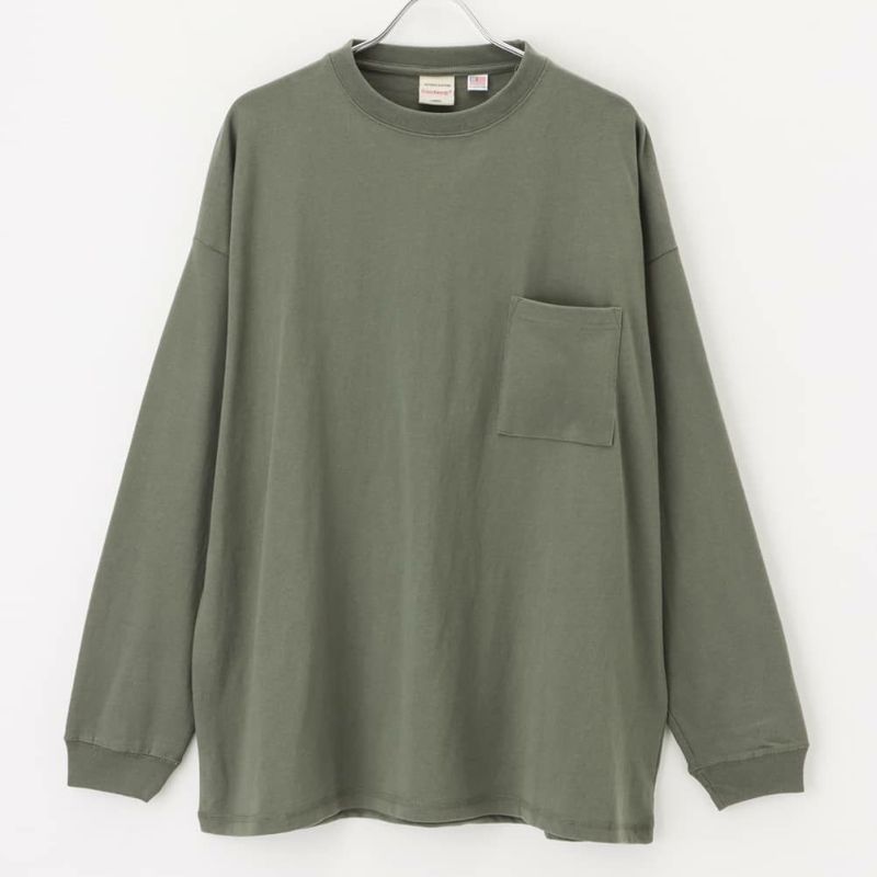 【オンラインストア限定】Goodwear 袖リブスーパービッグシルエット 胸ポケット付きロングスリーブTシャツ メンズ商品画像-6