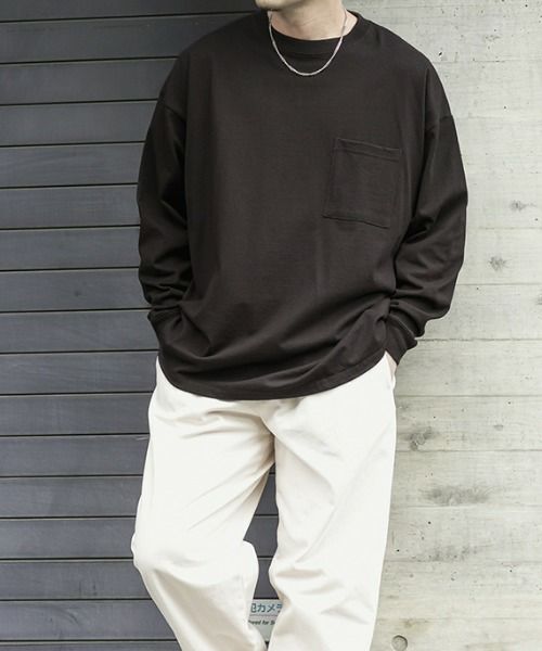 【オンラインストア限定】Goodwear 袖リブスーパービッグシルエット 胸ポケット付きロングスリーブTシャツ メンズ商品サムネイル-8