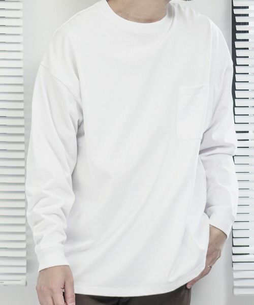 Goodwear 袖リブスーパービッグシルエット 胸ポケット付きロングスリーブTシャツ メンズ