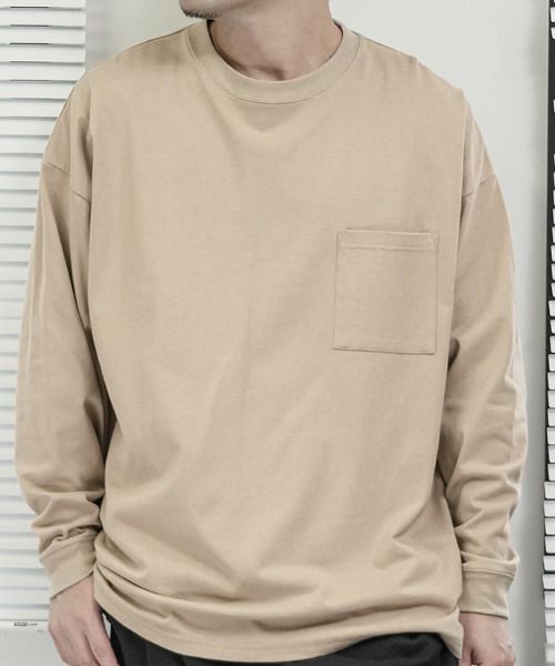 Goodwear 袖リブスーパービッグシルエット 胸ポケット付きロングスリーブTシャツ メンズ