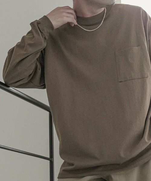 Goodwear 袖リブスーパービッグシルエット 胸ポケット付きロングスリーブTシャツ メンズ