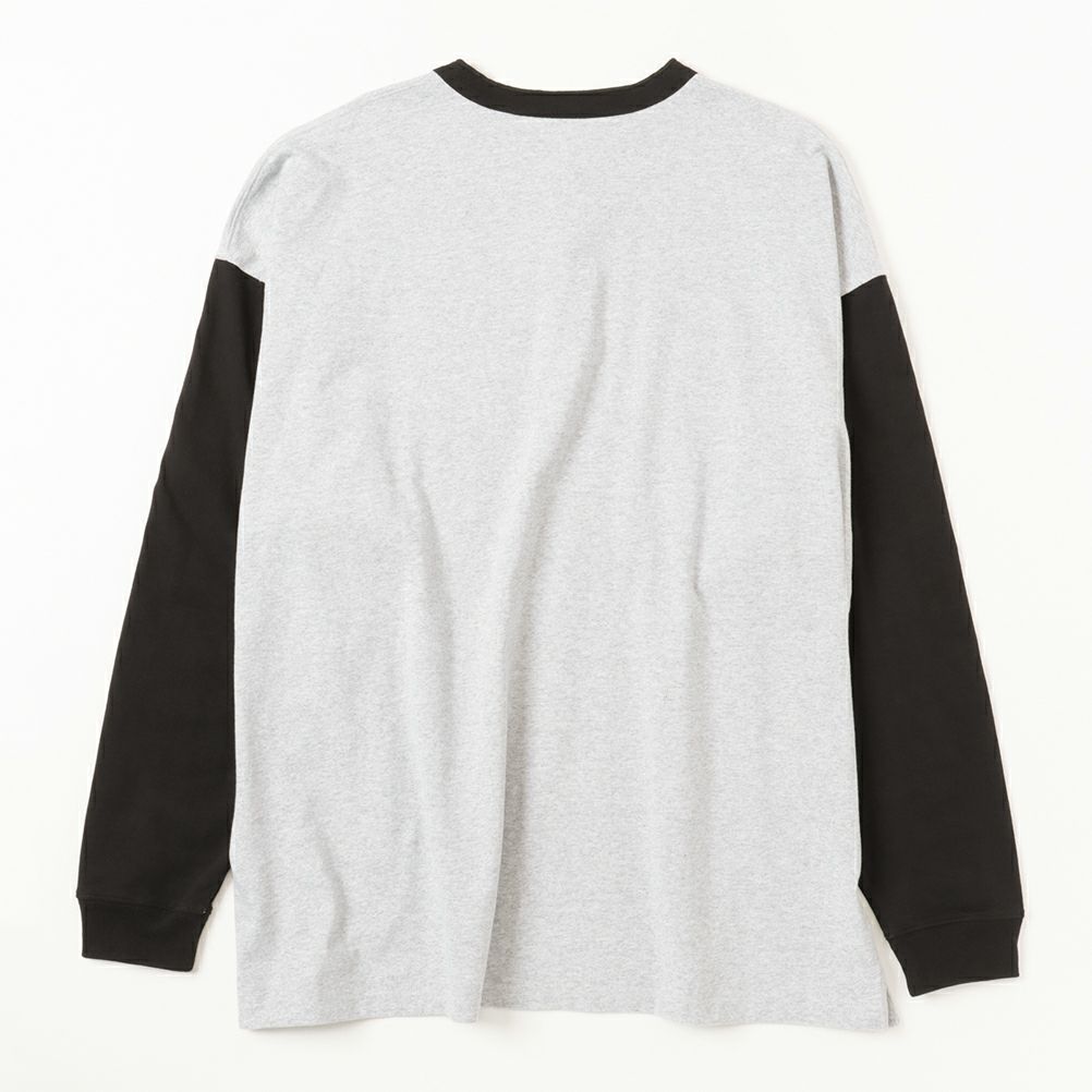【オンラインストア限定】Goodwear ヘンリーネック袖配色スーパービッグシルエット ロングスリーブTシャツ メンズ商品サムネイル-4