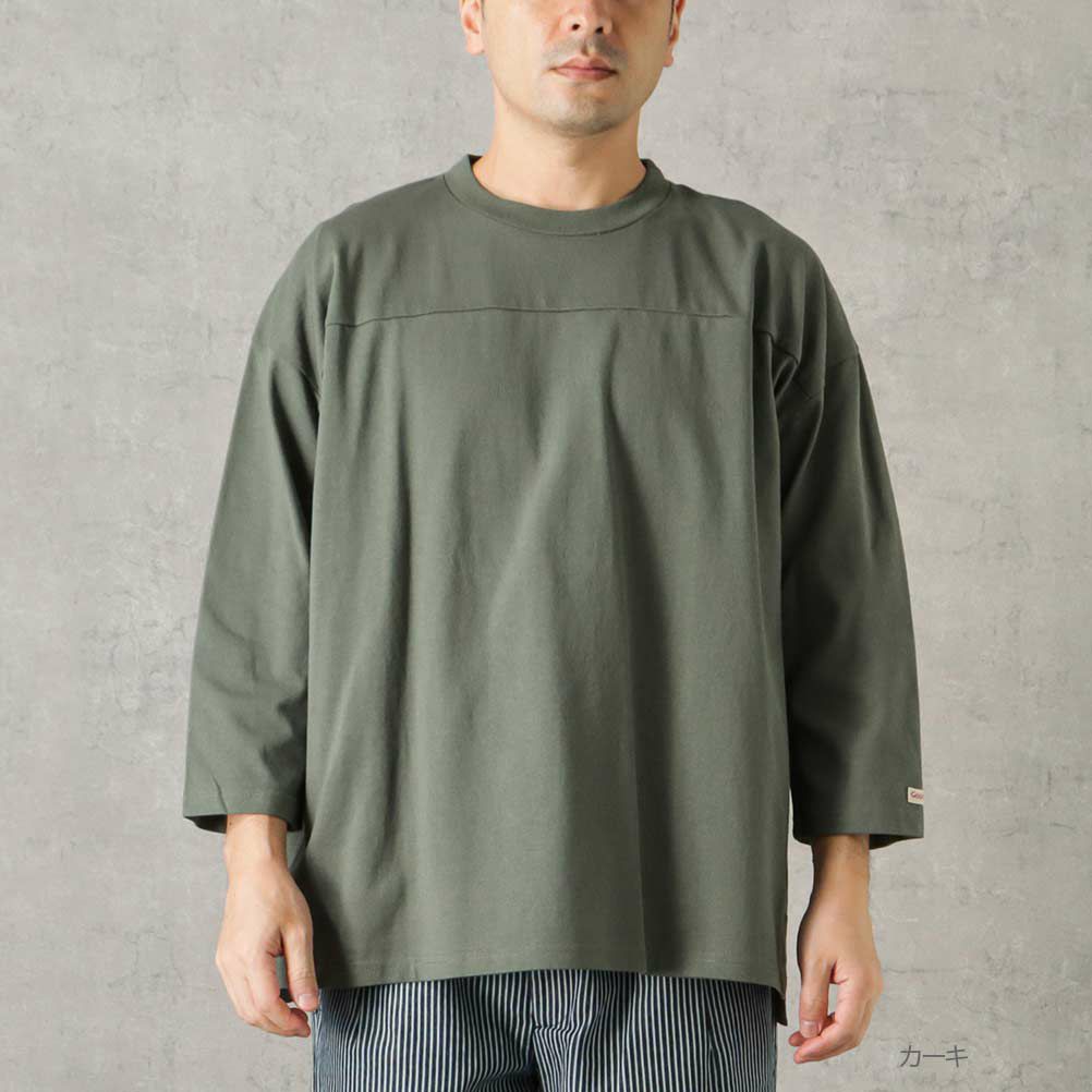 Goodwear フットボール切替7分袖ビッグTシャツ メンズ