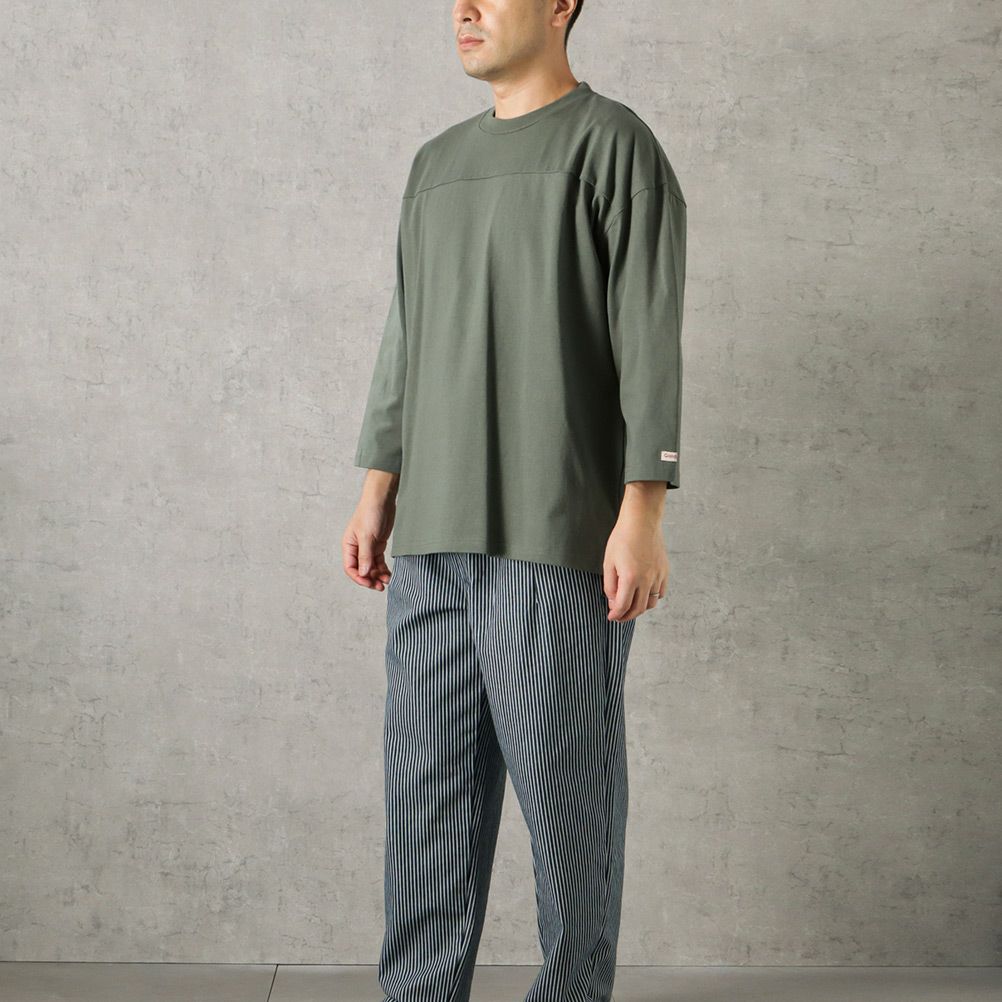 Goodwear フットボール切替7分袖ビッグTシャツ メンズ