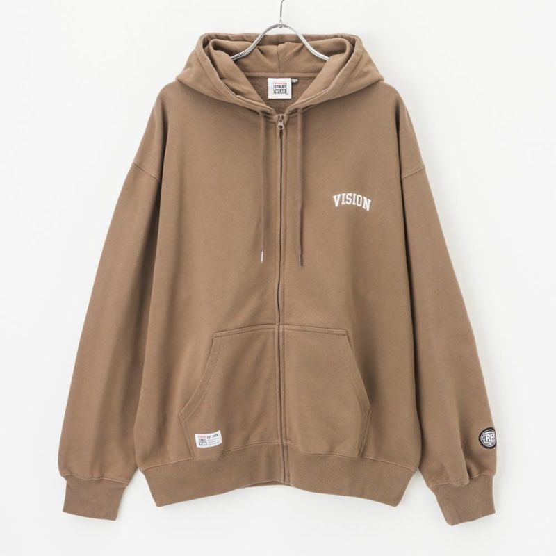 Vision Street Wear サガラ刺繍ヘビーウエイトジップアップパーカー メンズ