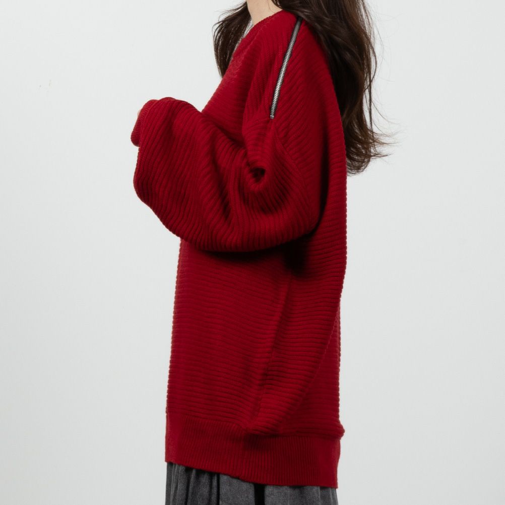 [さらに50%OFF]【オンラインストア限定】ミドルゲージ肩ジップニットプルオーバー レディース商品画像-5